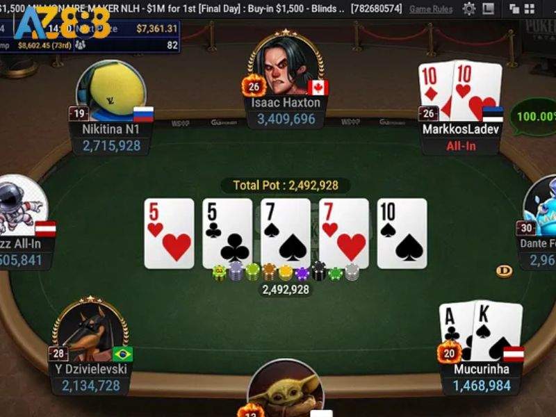 4 vòng chơi cơ bản trong một ván poker online
