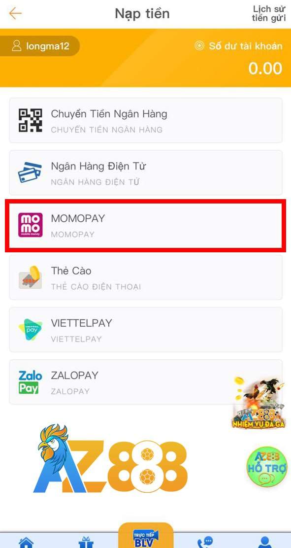 Chọn phương thức MOMOPAY