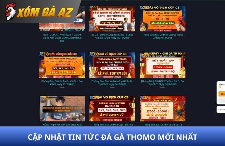 Cập nhật tin tức đá gà mới nhất cùng Xóm Gà AZ